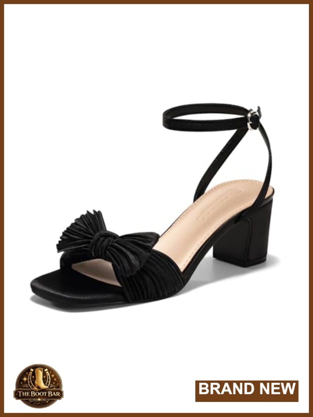 Womens Satin Bow Block Heel Sandals Open Toe Ankle Strap Dressy Wedding Shoes